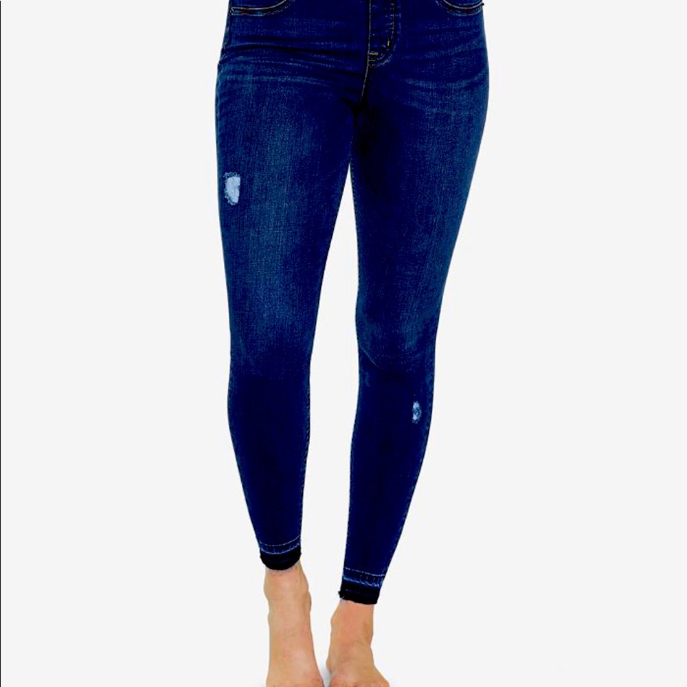 Spanx distressed skinny jeans